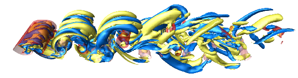 Vortex behind an impellor blade